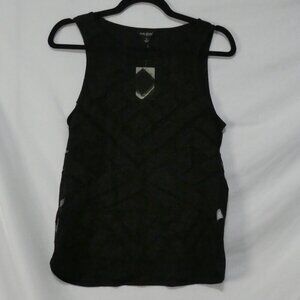 LUCKY BRAND Black Geometric Knit Tank Top - Size Small - NWT